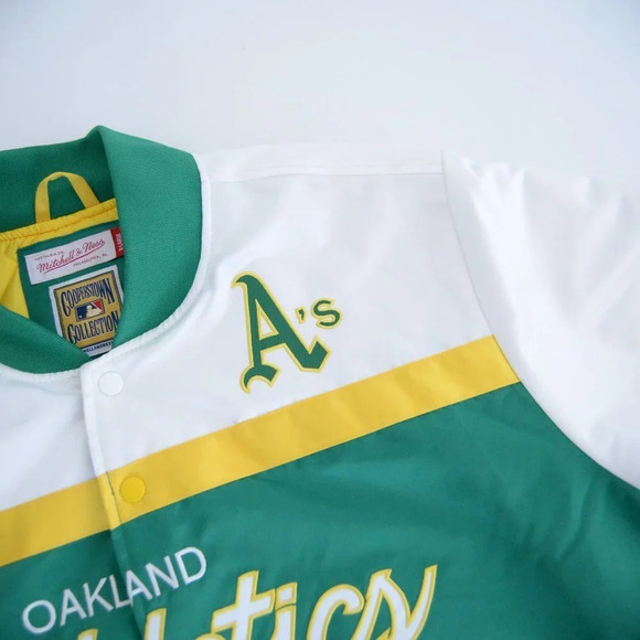 Mitchell  & Ness Cooperstown Collection Oakland Athletics MLB Green White & Gold - Picture 10 of 16